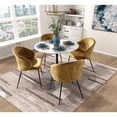 thumbnail image 3 of Pemberly Row Metal & Velvet Dining Room Set of 2 Side Chair in Mustard, 3 of 8