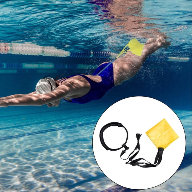ziyahi Natation Parachute Agilité Formation Ceinture de Résistance de Natation avec Traînée 30cm Jaune