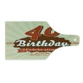 thumbnail image 2 of 40th Birthday Cutting Board, Vintage Old Fashioned Style Celebration Banner and Retro Dots, Decorative Tempered Glass Cutting and Serving Board, Wine Bottle Shape, Orange Ivory Cinnamon, by Ambesonne, 2 of 5