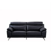 American Eagle Furniture Top Grain Leather Sofa in Black