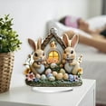thumbnail image 5 of Easter Decoration Spring Easter Centerpieces Easter Bunny Decoration Easter Table Centerpiece Tiered Tray Decor, Acrylic 2D Bunny Eggs Table Sign for Spring Home Decor Easter Party Supplies, 5 of 9