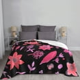 thumbnail image 3 of Watercolor Flower Leaves Throw Blanket, Super Soft Anti-Pilling Flannel Bed Blankets, 50"x40", 3 of 8
