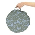 thumbnail image 2 of Leaves Round Floor Cushion with Handle, Abstract Leafs Wrapping Style Underripe Fruits on Branches, Decorative Pillow for Living Room & Dorms, 18" Round, Ceil Blue Reseda Green, by Ambesonne, 2 of 4