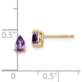 thumbnail image 4 of 14K Yellow Gold 5X3mm Pear Amethyst Earrings (6 X 3) Made In United States xe78am, 4 of 5