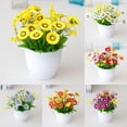 thumbnail image 2 of Maceta de flores artificiales falsas, crisantemo, decoración de escritorio, plástico eterno para balcón, 2 of 5