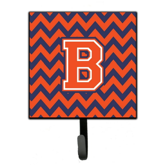 Carolines Treasures CJ1042-BSH4 Letter B Chevron Orange and Blue Leash or Key Holder Single Hook multicolor