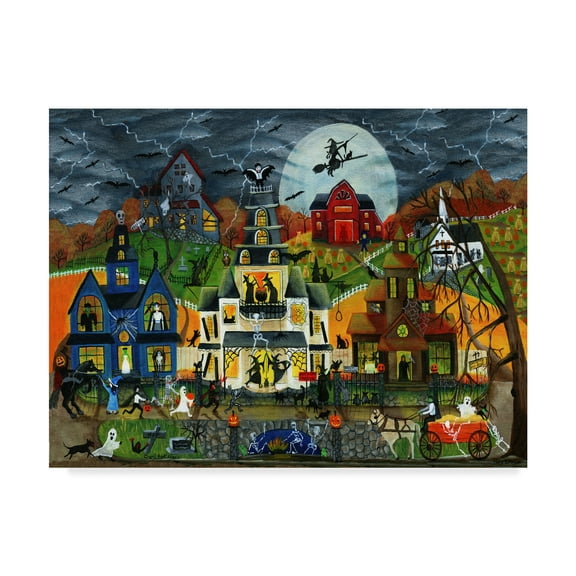Trademark Fine Art 'Spooky Street ' Canvas Art by Cheryl Bartley