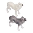 thumbnail image 1 of Figura de acción de lobo aullador, 2 piezas Figura de acción de lobo aullador realista Modelo de lobo de juguete Figuras de lobo aullador muy versátiles, 1 of 14