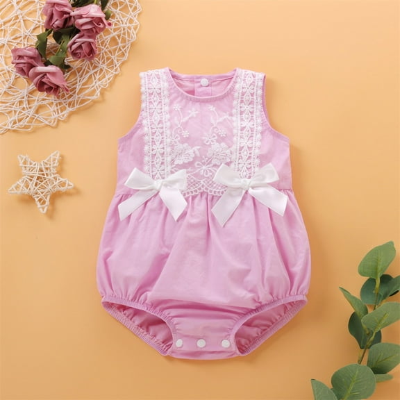 Girl Outfits Cute Letter Embroider Sleeveless Romper Bodysuit New Born Clothes Baby Girl for Baby 3-6 Months