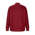 thumbnail image 5 of IYTR Men's Round Neck Sweatshirt Casual Fall Sweatshirts Solid Color Zipper Pullover Sweatshirt Long Sleeve Red XXL, 5 of 6