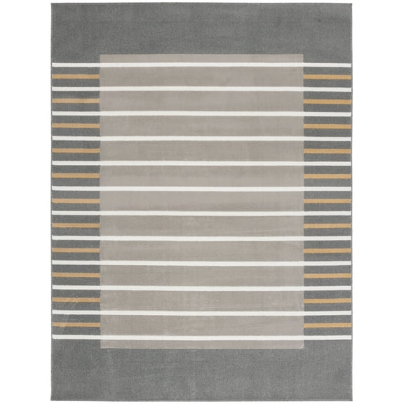 SAFAVIEH Pyramid Josephina Striped Area Rug, Grey/Ivory Gold, 8' x 10'