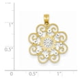 thumbnail image 2 of 14k & Rhodium Diamond-cut Swirl Round Pendant, 2 of 3