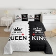 thumbnail image 2 of Homewish White Black Full Size Comforter Sets,Queen And King Crown Bedding Comforter Set,Rhombus Geometric Bedding Sets For Boys Girls,Microfiber Bedroom Decor Reversible,3 Pieces, 2 of 8