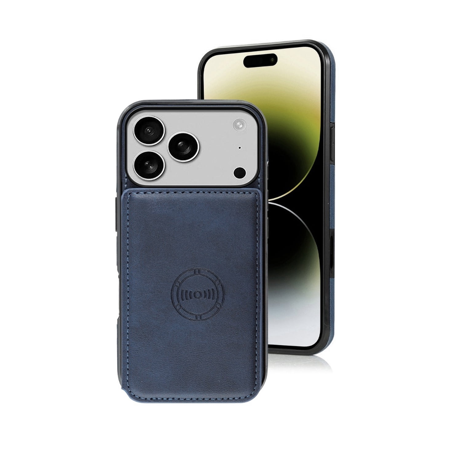 Leather Wallet Phone Case for iPhone 17 Pro Max - Blue