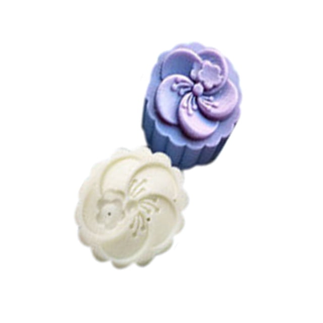 Moule à Gâteau Rond 4 Styles 50G Ensemble Blanc Décor Mooncake