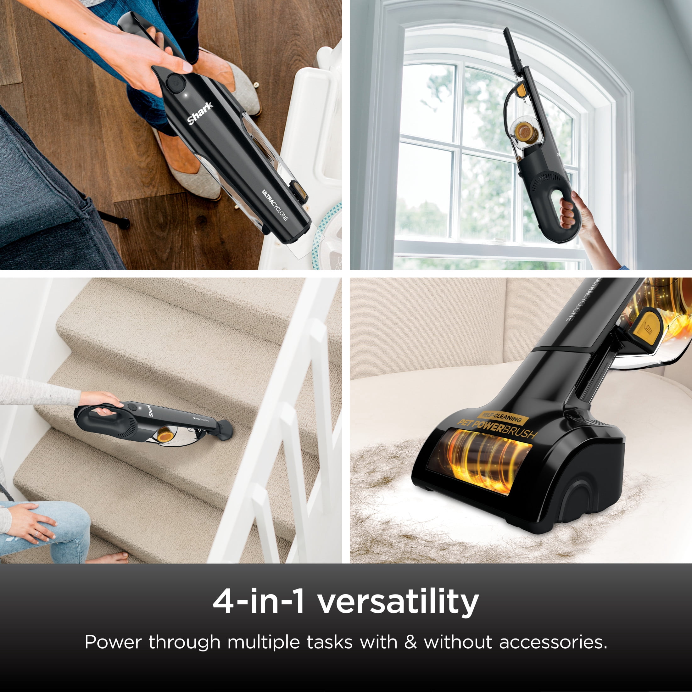 Shark UltraCyclone Pet Pro+ Handheld Vacuum, Pet Friendly, Self-Cleaning Pet Brush, CleanTouch Empty, CH951, Black