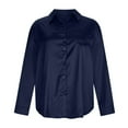 thumbnail image 4 of Blmnix T Shirts for Women Button Down Womens Tunic Tops Cotton Long Sleeve V-Neck Blouses, 4 of 7