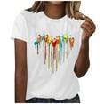 thumbnail image 5 of Womens Summer Tops 2023 Summer Sexy Gradient Print Round Neck Regular Short Sleeves Top, 5 of 8