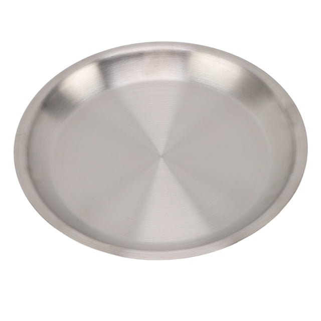 Plateau de Service Rond en Acier Inoxydable 16 Pouces Plateau de Service pour Maison et Restaurant, Plateau pour Camping, Collations et Repas