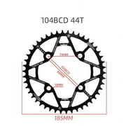 (One Piece) 104BCD Chainring 44T46T48T50T52T Disc Mountain Bike Single Speed Positive and Negative Chainring (44T)