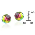 thumbnail image 6 of Sparkling Rainbow Crystal Ball and Sterling Silver 6mm Round Stud Earrings, 6 of 6