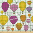 thumbnail image 2 of Ambesonne Travel Fabric by the Yard Microfiber, Air Balloons on Plain Back, 3 Yards, Earth Yellow and Magenta, 2 of 2
