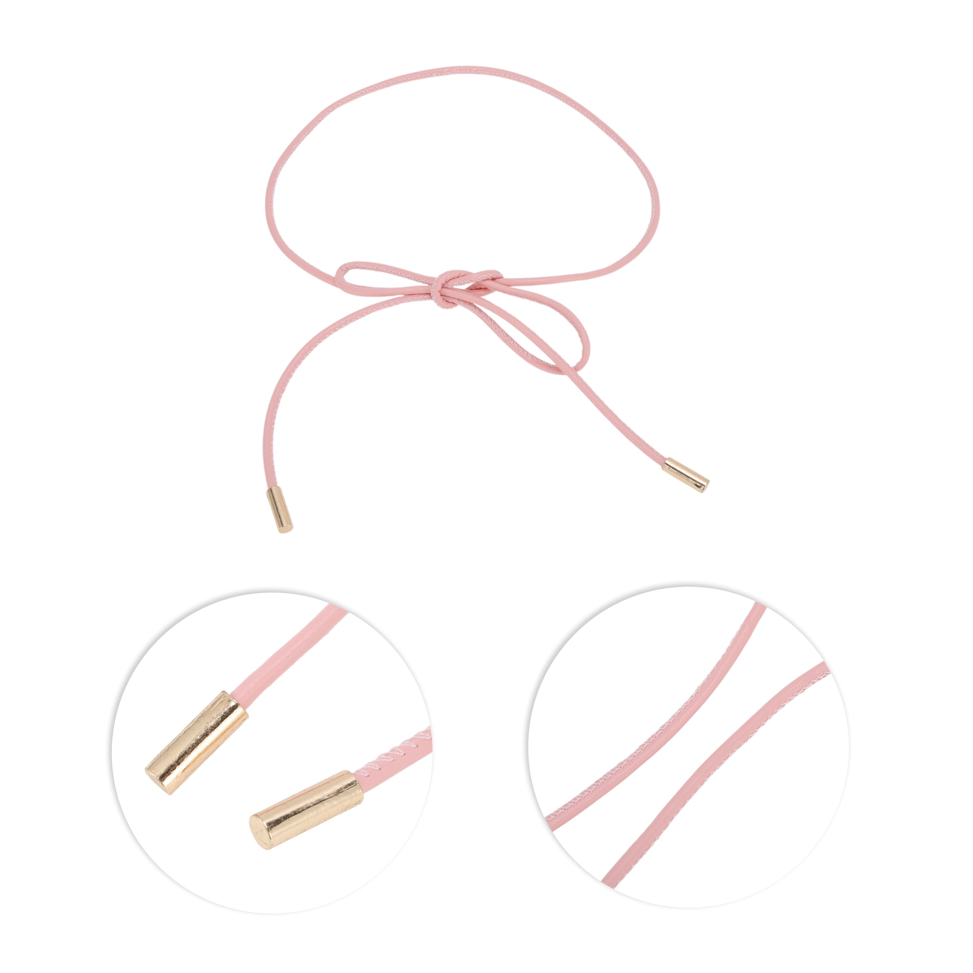 Unique Bargains Buckle Leather Cord Adjustable Waist Cord Pink