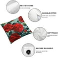 thumbnail image 4 of Acheng Decorative Throw Pillow Cover Leaf Bouquet Red Plant Feminine Floral Flowers Roses Peony Flora Romantic Succulent Nature Flower Comfortabel Cushion Covers for Couch Chair,Set of 2 White, 4 of 6