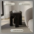 thumbnail image 3 of LeisureMod Round Side Table in Fiberstone with Arched Base Design Compact Weather-Resistant for Modern Home, Living Room, Bedroom, Patio Crus Collection in Marbleized Black, 3 of 14