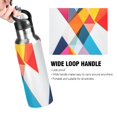 thumbnail image 4 of Yayeee 20oz Insulated Water Bottle Double Wall Stainless Steel with Flip Straw Lid, Colorful Triangles, 4 of 7