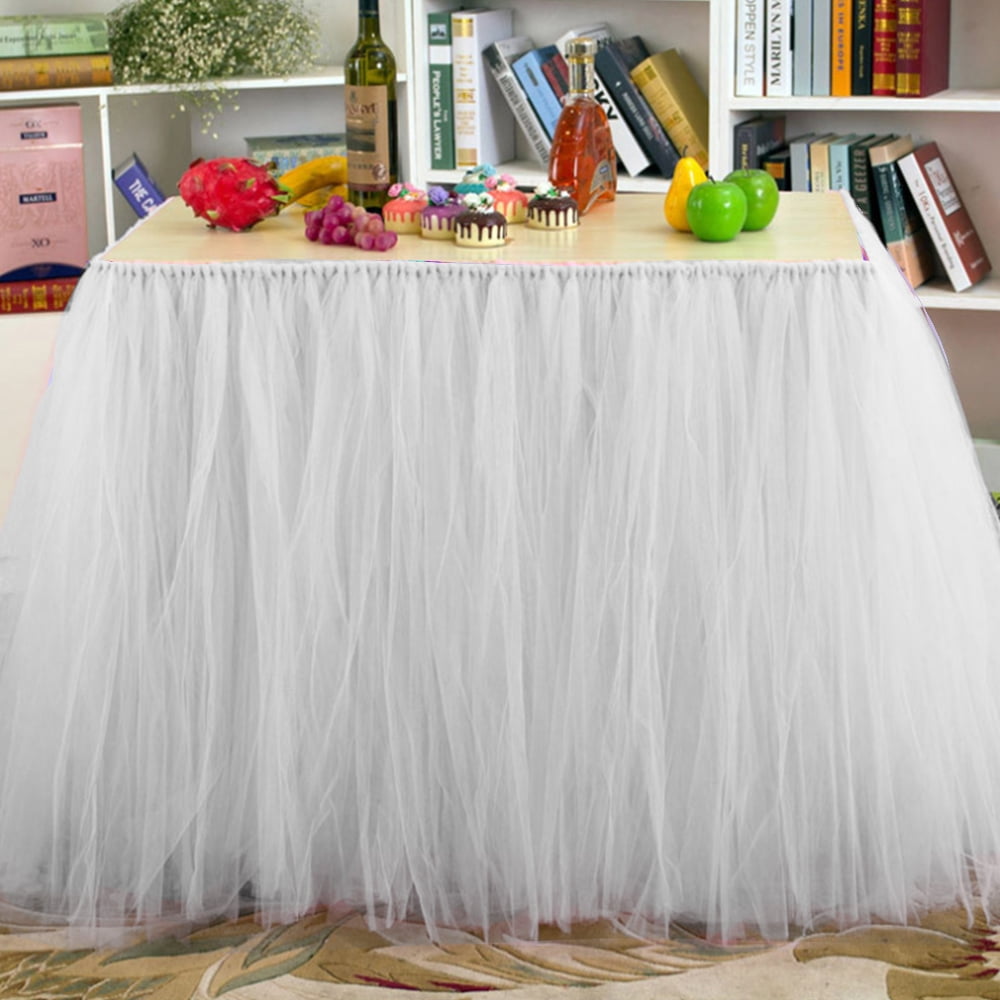 100cm Tulle TUTU Table Skirt Tableware Wedding Party Xmas Baby Shower Decor GIFT 