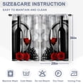 thumbnail image 2 of Wine Red Rose Kitchen Curtains: Romantic Flower Art Printed Short Cafe Curtain Decor for Dining Room Tier Half Curtains Country Farm Decor Rod Pocket Window Drapes 36 Inch Length 2 Panels Set, 2 of 5