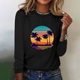thumbnail image 1 of EQWLJWE Chemises à Manches Longues pour Femmes Mode Été T-Shirt Décontracté à Manches Longues Imprimé Col Rond Vêtements d'Automne pour Femmes, 1 of 6