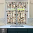 thumbnail image 3 of Dog Print Kitchen Curtains 36 Inch Short - 3 Panel Set, Cute Puppy & Floral Design, Rod Pocket Pet Lover Curtains 100% Polyester, Paw & Bone Pattern for Kitchen, Living Room, Bedroom, Easy Wash, 3 of 6