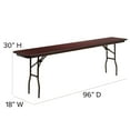 thumbnail image 4 of Flash Furniture Frankie 8' Rectangular Mahogany Melamine Laminate Folding Training Table, Brown, 4 of 8