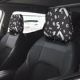 thumbnail image 4 of 2 PCS Car Headrest Cover, black math number Soft Car Seat Head Rest Cover Protector Interior Car Accessories Seat Covers for Cars Truck Auto Only Covers, 4 of 8