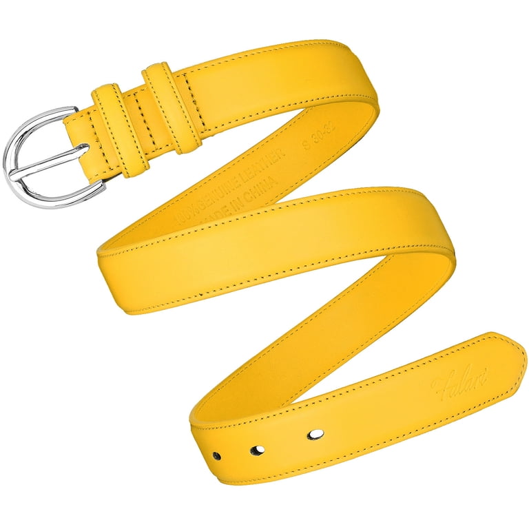 Falari 100% Genuine Leather Yellow Belt Size L Falari 100% Genuine Leather Yellow Belt Size L | eBay main image 4