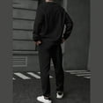 thumbnail image 4 of Mifsaly Mens Sweatsuits 2 Piece Set Vintage Jacquard Workout Matching Loungewear Lapel Long Sleeve Pullover Sweatshirt Drawstring Straight Leg Joggers with Pockets Fall Winter Casual Outfits, 4 of 6