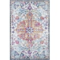 thumbnail image 3 of Mark&Day Washable Rugs, 4x6 Stinesville Traditional Bright Orange Area Rug, Blue Orange White Carpet for Living Room, Bedroom or Kitchen (4' x 6', Machine Washable), 3 of 10