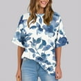 thumbnail image 2 of PVCS Womens Tops Women's Ladies Fashion Casual Cropped Short Sleeve Printing Loose Shirt Blouse Top, 2 of 7