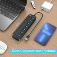 thumbnail image 7 of OWNTECH 7 Port USB Hub Splitter 3.0 for Laptop Desktop USB Adapter with Individual Switches, 7 of 7