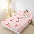 thumbnail image 4 of Homewish Cartoon Cherry Fruit Bed Sheets for Girl, Cute Polkadots Print King Sheets, Kawaii Pink Princess Style Sheet Set, Breathable Home Decor, 4pcs, 4 of 7