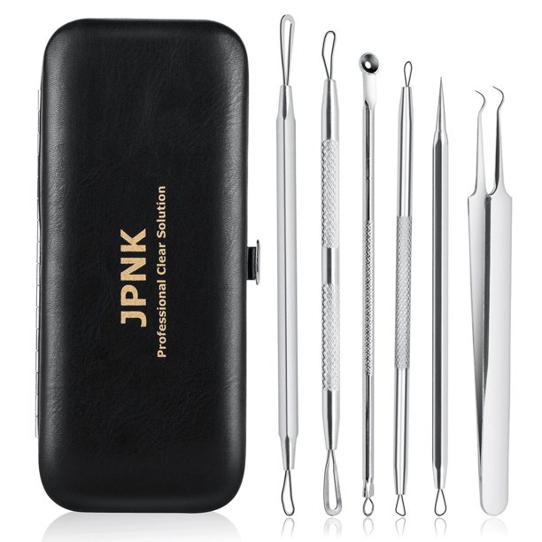 JPNK Blackhead Remover Tools 6 PCS Professional Surgical Extractor