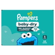 Pampers Baby Dry Baby Diapers Size 6, 64 Count (Select for More Options)