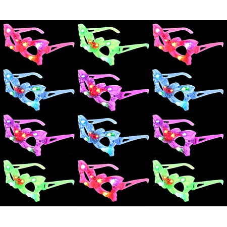 Flashing Light Glasses (12 Pack of Cute Butterfly Colorful Flashing LED Light Up Toy Glasses for Parties, Events, Functions, Celebrations (Colors May)