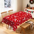 thumbnail image 2 of Red Reindeer Christmas Tablecloth,60x120Inch,Winter Elk Pine Print Polyester Table Cover, 2 of 6