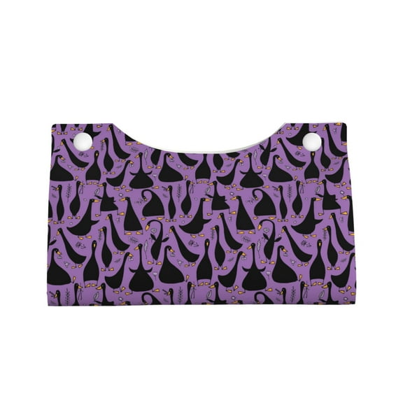 Rocae Funny Goose Print Long Tissue Box Lid Durable Leather Tissue Box Lid Can Be Used as Modern Home Decoration