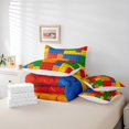 thumbnail image 4 of 7 Pieces Full Comforter Set,Games All Season Bed in a Bag,Color Building Blocks Bedding Set with Reversible Toy Brick Comforter, Flat Sheet, Fitted Sheet, Pillowcases, Pillow Shams, 4 of 5