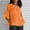 Orange womens tops, variant on Pimelu Blouses for Women Blouses for Women Casual Tops for Women Summer Breathable Cotton Linen Plus Size Shirts Ladies Girls 3/4 Sleeve Crewneck Solid Blouses