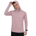 thumbnail image 6 of Kalauyu Mens UPF50+ Sun Protection Hooded Long Sleeve Shirts Stretch Casual Basic Tops Thumb Hole Rash Guard Shirts Fishing Hiking Tops, 6 of 8